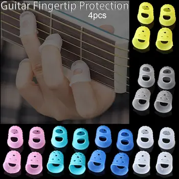 4pcs/set 6 Barv Silikonski Prst Varovala za Zaščito Kitara Prsta za Varovanje sluha Fingerstall Za Ukulele Kitara Pritisnite Dodatki