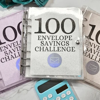 100 Sredstev Izziv Veziva Prihrankov Izzivi Svoboden-Leaf Veziva Proračun Veziva Z Gotovino Ovojnice Izziv Dogodek Beležnico