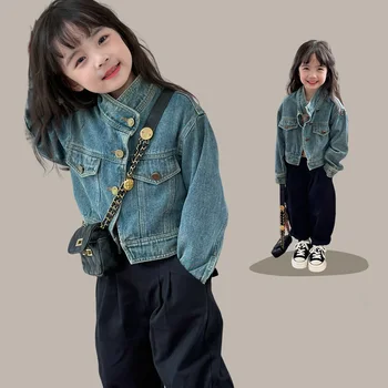 Korejski Slog Dekleta Traper Suknjič Priložnostne Letnik Kratke Jeans Vrhnja Plast za Dekleta