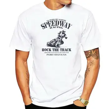 Vintage Speedway Dirke Majica s kratkimi rokavi Moški Bombaža Moške In Ženske Tshirts O Vratu Oversize S-5xl