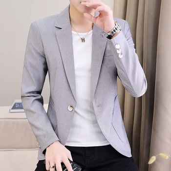 Padec Nov Moški Suknjič Trend Osebno Moda Barva Slim Obleko Visoke Kakovosti korejski Priložnostne Obleko, Jakno M-3XL