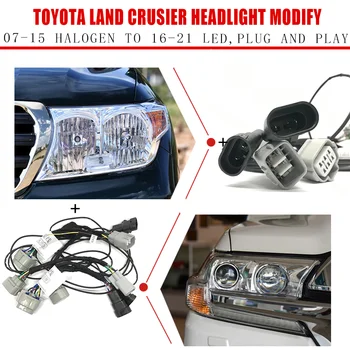 CZMOD Avtomobilski Žarometi Spremembe Nadgradnjo Prenos Žice Adapter Pas Za Toyota Land Cruiser Od 07-15 Halogenske, Da 16-21 LED
