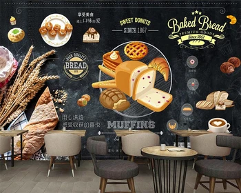 beibehang Meri Evropskem slogu, peko kruha, cafe, mleko, čaj, sladice trgovina orodja ozadje de papel parede ozadje