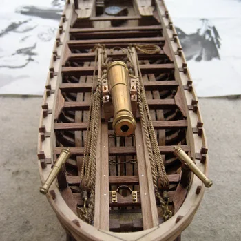 1/36 Ladje Model Polno Rib 42 Metrov Oboroženih Čoln 1834 DIY Lesene Ladje Klasično Jadranje Sestavljanje modelov Kit Model Igrača