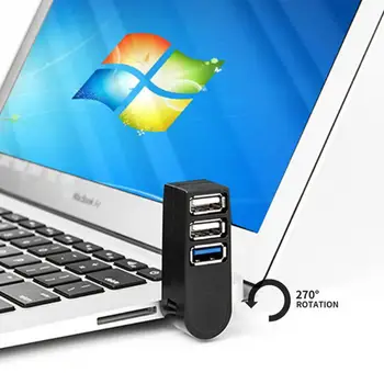 Univerzalni Mini Vrtljiv 3 Vrata USB 3.0 Hub Visoke Hitrosti Prenosa Podatkov Splitter Polje Adapter USB Expander Za Prenosni RAČUNALNIK MacBook