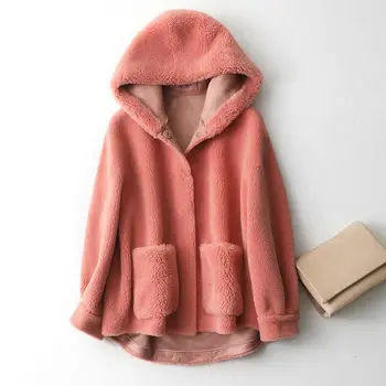 Nove Elegantne Pozimi Volna, Dlaka Ženske Modni Fur Coats Ohlapna Visoke Kakovosti Zadebelitev Toplo Suknji T123