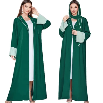 Moda Odprl Muslimanskih Obleke z Šal Abaya Hidžab Ženski Celotno Dolžino Jopico Dolg Rokav Islamskih Islamski Abaya Eid Ramadana