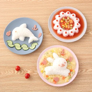 Suši Maker Nastavite Kawaii Onigiri Riž Obliko Plesni DIY Srčkan Japonski Hrane Pripomočke sušija Orodja Bento Okrasni Dodatki