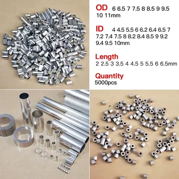 5000pcs,aluminijaste cevi rezanje,OD 6-11 mm,debelina stene 0.25-0.5 mm, dolgo 2-6.5 mm, alu cevi DIY,prilagodljiv