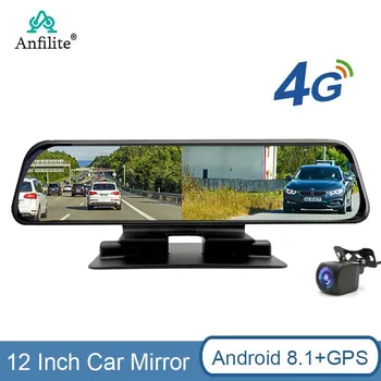 Anfilite WIFI 4G Avto Rearview Mirror nadzorni Plošči DVR Kamera 12