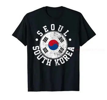 100% Bombaž Seulu v Južni Koreji T-Shirt MOŠKI ŽENSKE UNISEX Majice s kratkimi rokavi Velikosti S-6XL