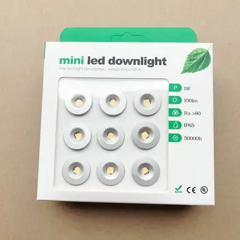 1W 12V Mini LED Downlight Reflektor IP65 Stopnice Kabinet Luči Black White Silver Lupini Spot Luči Stropne Downlight