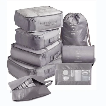 8PCS Pakiranje Kocke Trajne Prtljage Organizatorji Kovček za Shranjevanje Vrečk Stiskanje Mošnje Vodotesne Torbe Potovalne Osnove
