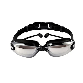 strokovno Plavalna Očala na Prostem, Vodni Športi, Nepremočljiva Anti-fog Plavanje Očala Velik Okvir Z Silikonski ušesni Čepi