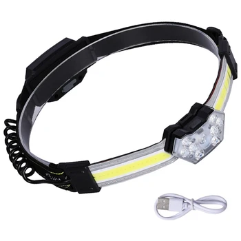 Head-Mounted Baklo USB Smerniki Električno Ribolov Svetlobe Multi-Funkcijo Smerniki LED Rep Luči