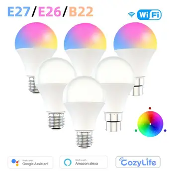 CORUI Cozylife WIFI Smart Žarnice E27 E26 B22 Zatemniti RGB+SCT Smart Svetlobe 9W Čarobno Svetilko Glasovni Nadzor Preko Alexa googlova Domača stran