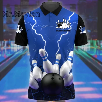 Osebno Ime Bowling Igralec Vsem Tiskano Polo Majica Team Bowling Ljubimec Tshirt Darilo za Bowler Ulica Unisex tee Vrhovi-66