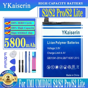 YKaiserin 5800mAh Akumulatorska Baterija za UMI UMIDIGI S 2 S2 PRO LITE S2 Pro/S2 Lite Visoko Kakovostne Baterije Številko za Sledenje