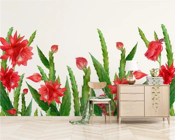 Beibehang po Meri Ozadja Ročno Pastorala Rastline, Cvetje Kaktus TV Steni v Ozadju Stene Dekorativne Slike 3d ozadje