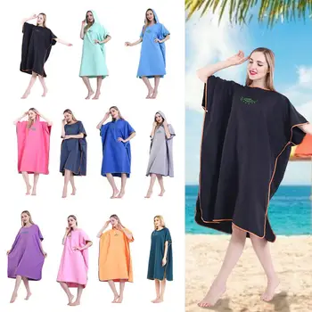 Mikrovlaken Quick Suho potapljaško obleko Spreminjanje Haljo Poncho Brisačo s Kapuco za Kopanje na Plaži Lahki Plaža Surf Poncho
