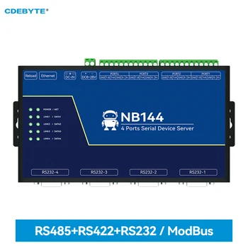 4-Kanalni Serijski Strežnik, RS232/422/485 RJ45 Modbus Gateway CDEBYTE NB144ES POE Prejema električne Energije TCP/UDP/MQTT DC 8-28V