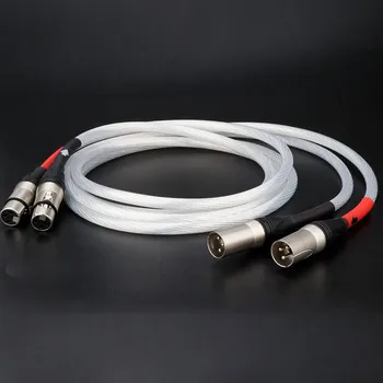 Hi-fi XLR Kabel Hi-end čisto silver Plated 5N OCC kabel Hi-fi 2 XLR Moški-2 XLR Ženski Kabel Bilance line