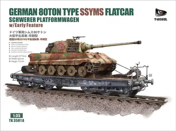 T-Model 1/35 TK3501A nemški 80ton Tip SSYMS Flatcar Ne Vključujejo Tank