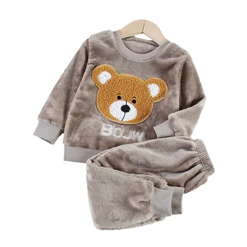 Nove Zimske Baby Girl Obleke Otrok Fantje Toplo T-Shirt Hlače 2Pcs/Nastavi Otroci Sleepwear Malčka Priložnostne Kostum za Malčke Trenirke