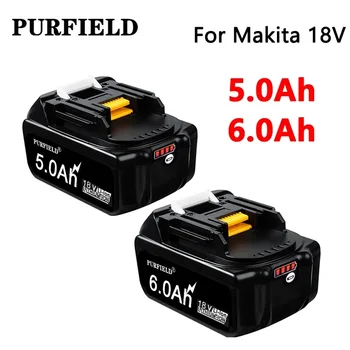 PURFIELD Makita Baterija 18V 5.0 6.0 Ah Akumulatorska Baterija 18650 li-ion Celic, ki je Primerna Za Makita električno Orodje BL1860 BL1850