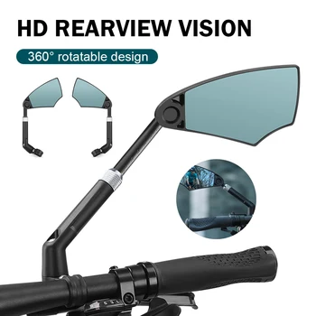 Izposoja Rearview Mirror 360-stopinjsko prosto Nastavljiv Obračanjem širokokotni Kolesarsko Krmilo Pogled od Zadaj za Cesto, MTB Kolesarske Opreme