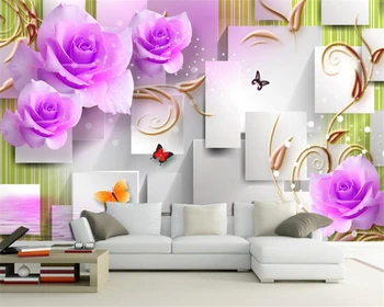 Ozadje po meri Domu Dekorativni Zidana 3D Polje Rose Fantasy TV, Kavč v Ozadju Stene Dekorativni Zidana photo 3d ozadje Beibehang
