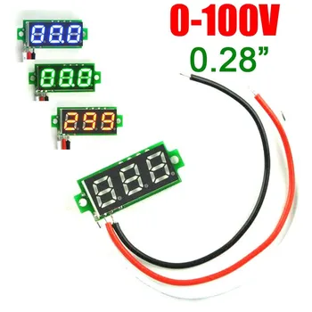 0.28 palčni Digitalni LED Mini Prikaz Modul DC 0-100V Voltmeter Napetost Tester Plošči Merilnik, Merilnik za 5v 12v motorno kolo Avto