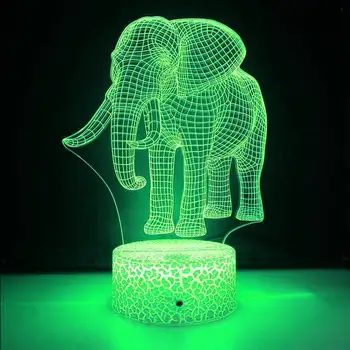 Nighdn Slon Visual 3D Lučka Iluzijo Noč Svetlobe Spalnica Mizo Namizni Dekor Chirstmas Darilo za Rojstni dan za Otroka, Fantje, Otroci Otrok