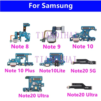 Original Za Samsung Galaxy Note 7 8 9 10 Lite Plus 20 Ultra Polnjenje prek kabla USB Mikrofon Odbor Polnilnik Vrata Dock Priključek Flex Cabl