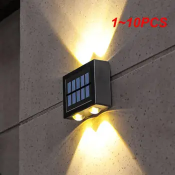1~10PCS Sončne Stene LED Svetlobo na Prostem Vrt Dekoracijo Stenska Svetilka Visoke Svetlosti Gor In Dol Svetlobna Razsvetljavo na Prostem Sončne LED