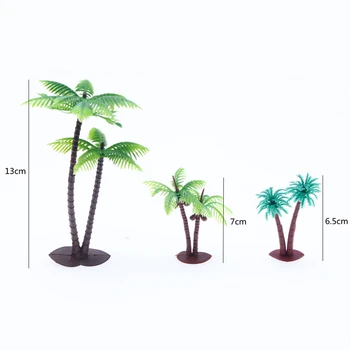5PCS Mini Plastični Kokosove Palme Miniaturni Lončki za Bonsaj Obrti Akvarij Mikro Krajine Decorat Pesek Tabela Pokrajino Model