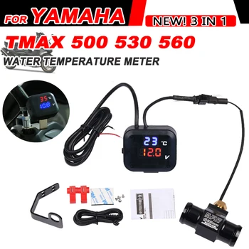 Za YAMAHA TMAX530 TMAX560 TMAX 500 530 560 Motocikel Accessorie Večnamensko Temperatura Vode Merilnik Voltmeter Polnjenje prek kabla USB