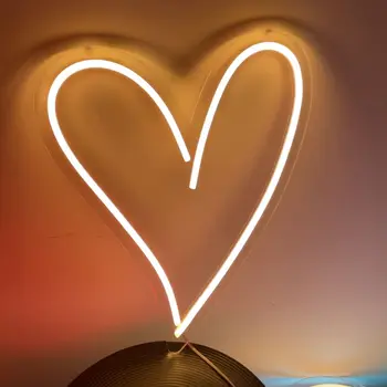 Valentinovo Dekor Srce Neon Znak Zatemniti, Neon, Luči za Stenski Dekor Estetske Znak za Spalnice Poroko, Rojstni dan Darilo