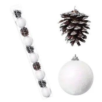 Lepo Božično Drevo Okraski Božič Žogo Okraski Shatterproof Večkratno Uporabo Božič Bele Pene Žogo Bor Cone Ornament