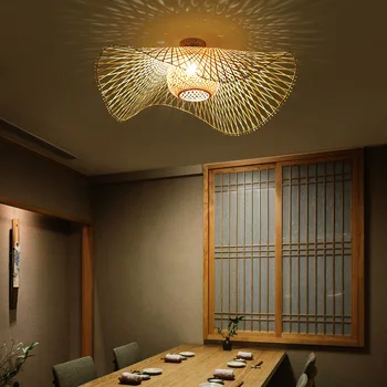 Kitajski Slog Bambusa Obesek Luči Ustvarjalne Tatami Luči luči za Jedilnico, Restavracijo Hanglamp E27 Vzmetenje Svetilka