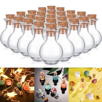 10pcs Mini Steklenici Majhnih Jasno, Plute Jar Plute, Steklenice Steklo, ki Želijo Zamašek Diy Obrti Pregleden Steklenico B74725