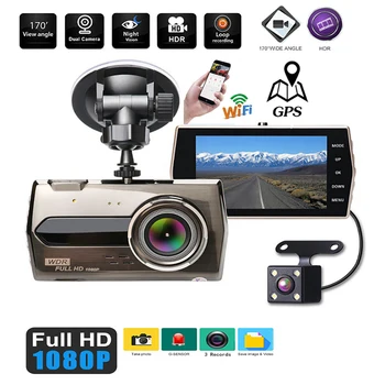 Avto DVR WiFi GPS Dash Cam Vozila Fotoaparat 1080P HD Pogon Video Snemalnik Avto Dodatki za Nočno gledanje Tajnik Auto Black Box