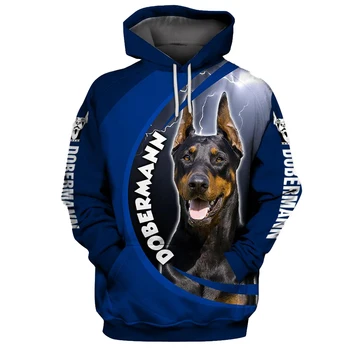 HX Doberman Hoodies 3D Grafika Poseben Pes Oče Hoodies Vseh Tiskanih Sweatshirts Puloverju Vrhovi Harajuku Ulične