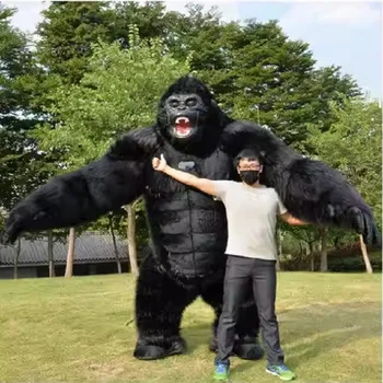 Napihljivi King Kong Gorilla Kostum za Odrasle Halloween Plišastih Krznen Obleko, Novo