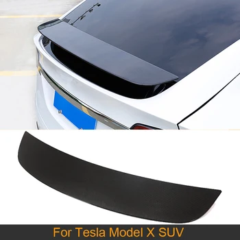 Ogljikovih Vlaken Zadaj Prtljažnik Spojler Krilo Za Tesla Model X SUV 2017 - 2020 Avto Zadaj Prtljažnik Boot Ustnice Krilo Spojler