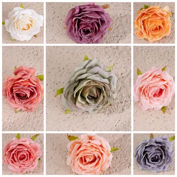 10Pcs Umetno Rose Cvet Glave Centerpieces Za Poroke Božični Venec Dekoracijo Doma Luksuzni DIY Dekor Ponaredek Cvetje