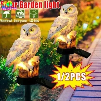 Na prostem Sončne Luči, Solar Powered LED Sova Vrtne Luči Sova Živali, Vrtne Svetilke, Vodotesne Sončne luči za Božično Dekoracijo