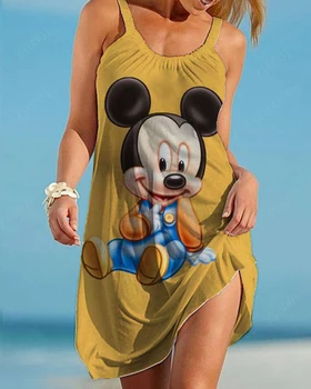 Disney Bodycon Obleke za Ženske Oblačila za Ženske Poletje Sundresses 2022 Moda za Ženske Bluze 2022 Plaži, Izlet Elegantna Točka VRH