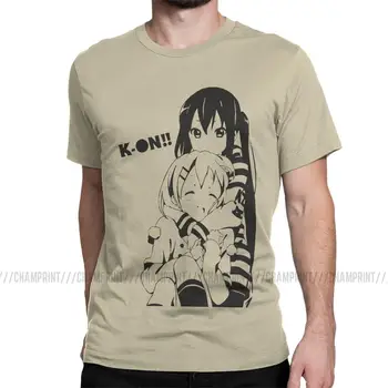 Moške Majice K-Na Azusa & Yui Zabavno Cotton Tee Majica Kratek Rokav Japonska Glasba Anime T Srajce O Vratu Oblačila, Natisnjen