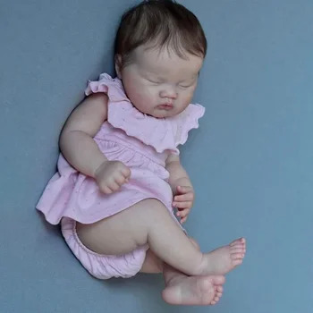 48 CM Newborn Baby Doll, ki so Prerojeni Alisha Spalna Realističen 3D Naslikal Kože z Vidnimi Žilami Več Plasti Zbirateljske Umetnosti Lutka